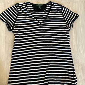 Lauren Ralph Lauren Jeans Co Nautical 100% Cotton Striped Black and White